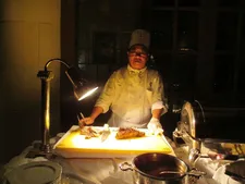 A Yale Club chef at the Indignation premiere after party